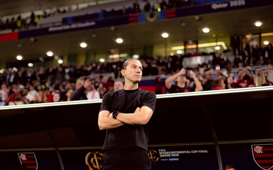 Técnico do Flamengo, Filipe Luís durante a final do Mundial contra o PSG