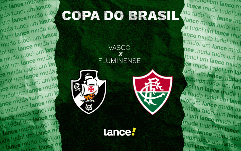 Arte com escudos de Vasco e Fluminense para o confronto da Copa do Brasil