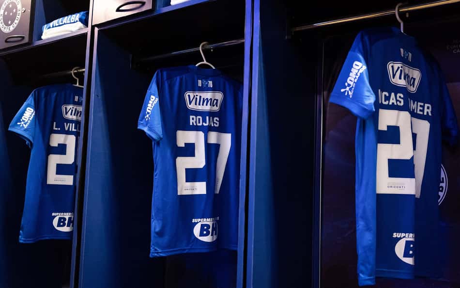 Vestiário do Cruzeiro para jogo contra o Botafogo