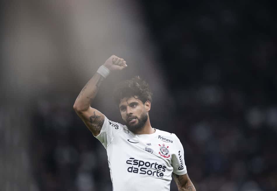 Yuri Alberto comemora gol pelo Corinthians