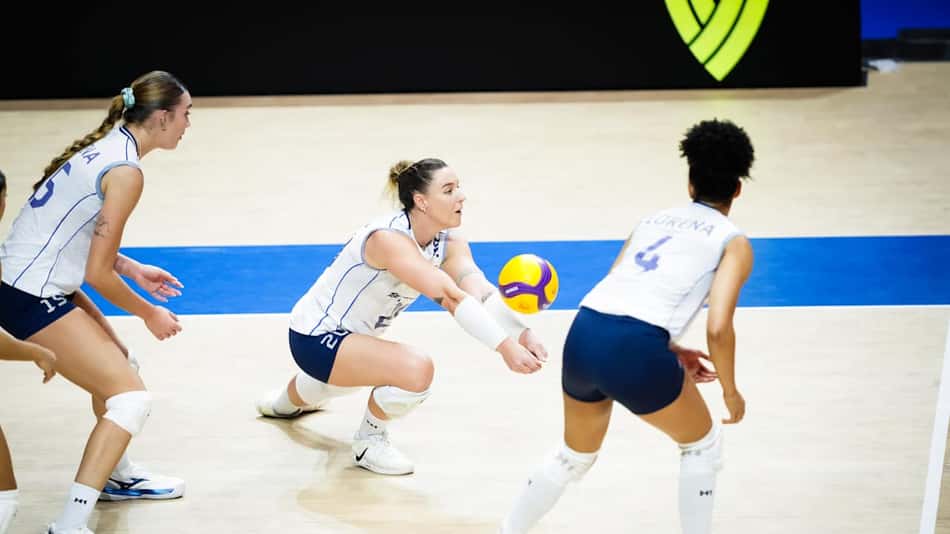 A ponteira Maiara Basso durante o duelo entre Brasil e Tailândia pela VNL