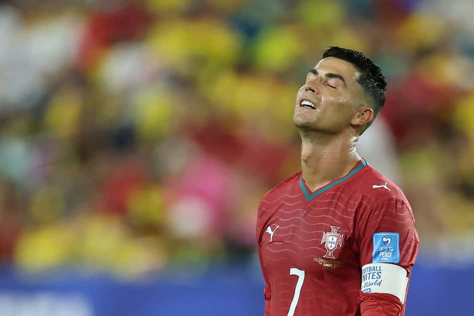 Cristiano Ronaldo se lamentando