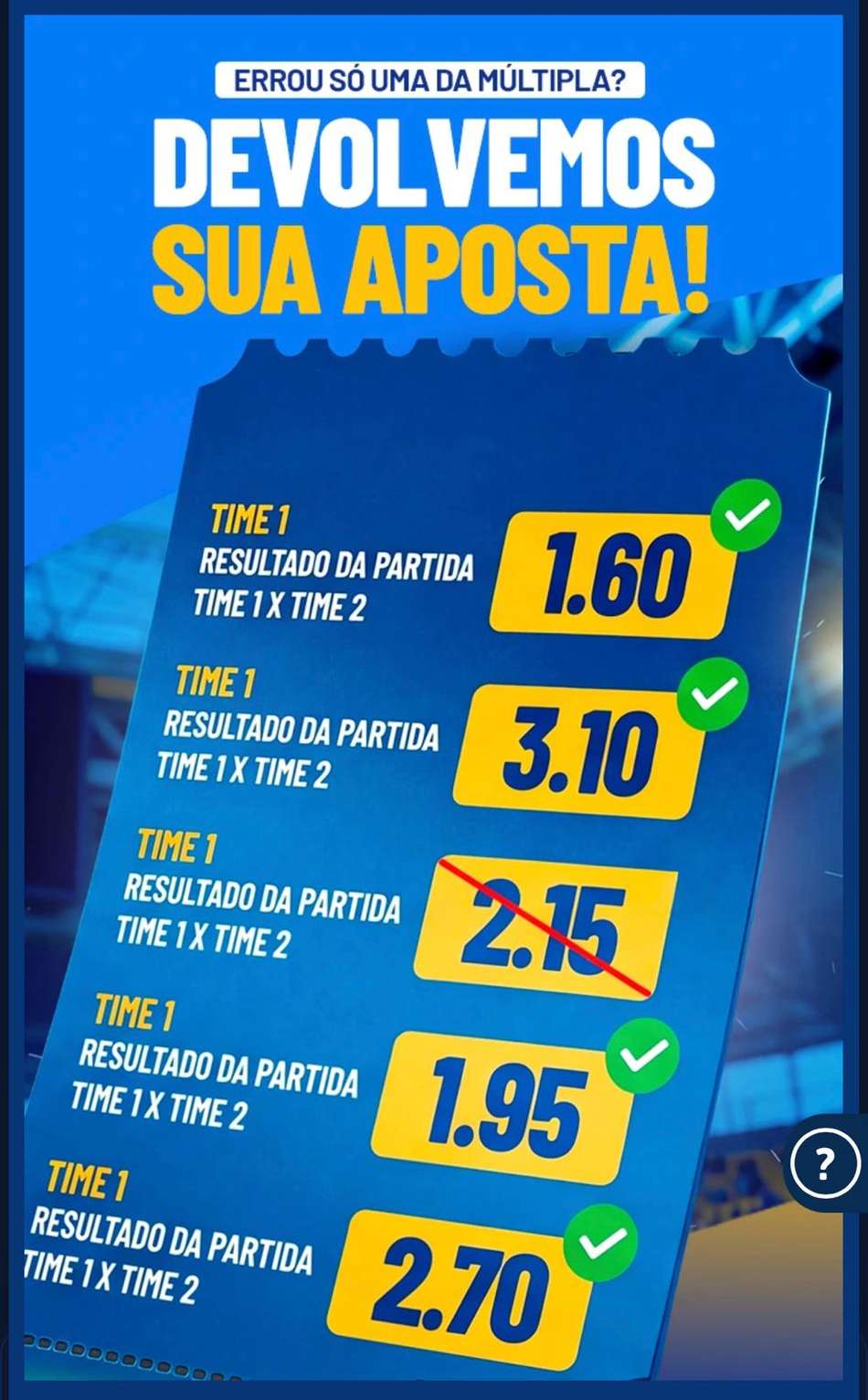 Captura de tela da promoção "Na Trave!" na Galera Bet.