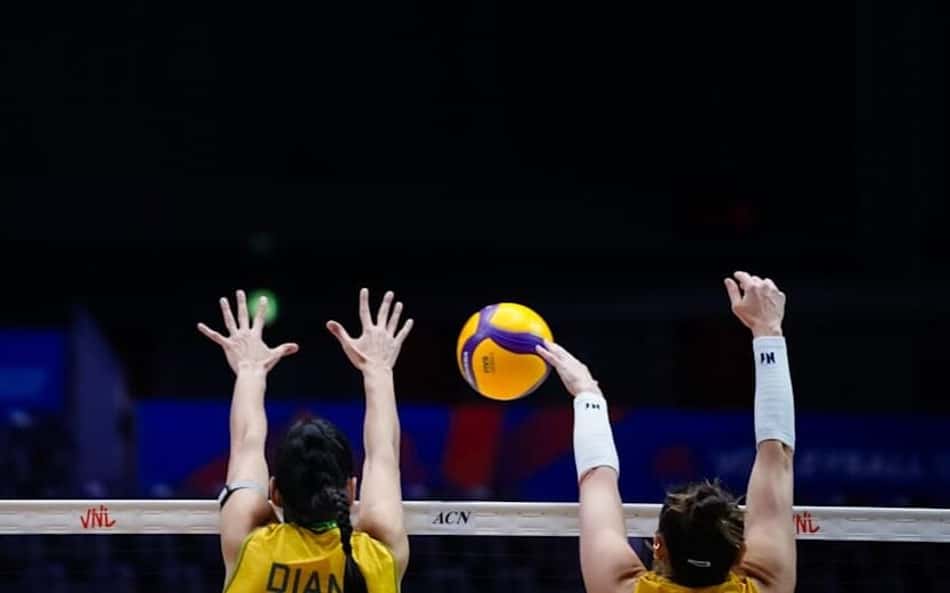 Bloqueio de Diana e Rosamaria em Brasil x Polônia pela VNL 2026