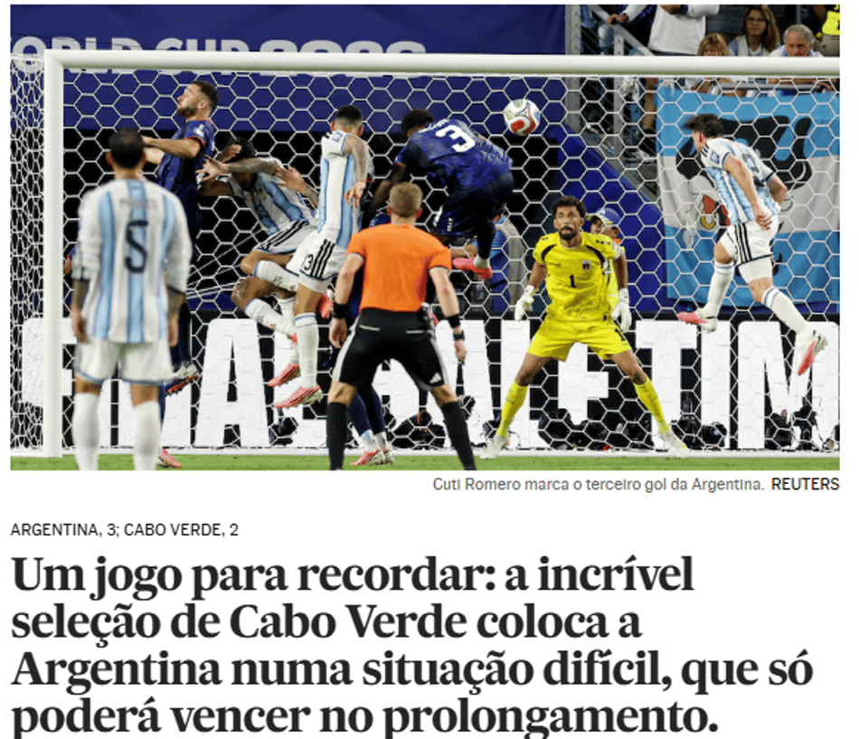 Capa do jornal El país (Argentina)