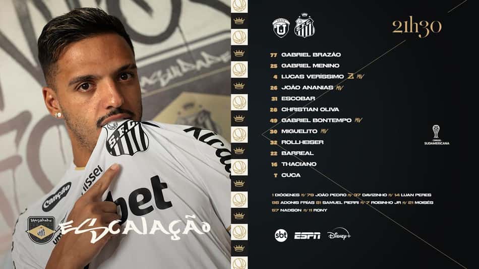 Escalação do Santos é divulgada com novidades na zaga. (Foto: Divulgação/ Santos FC)