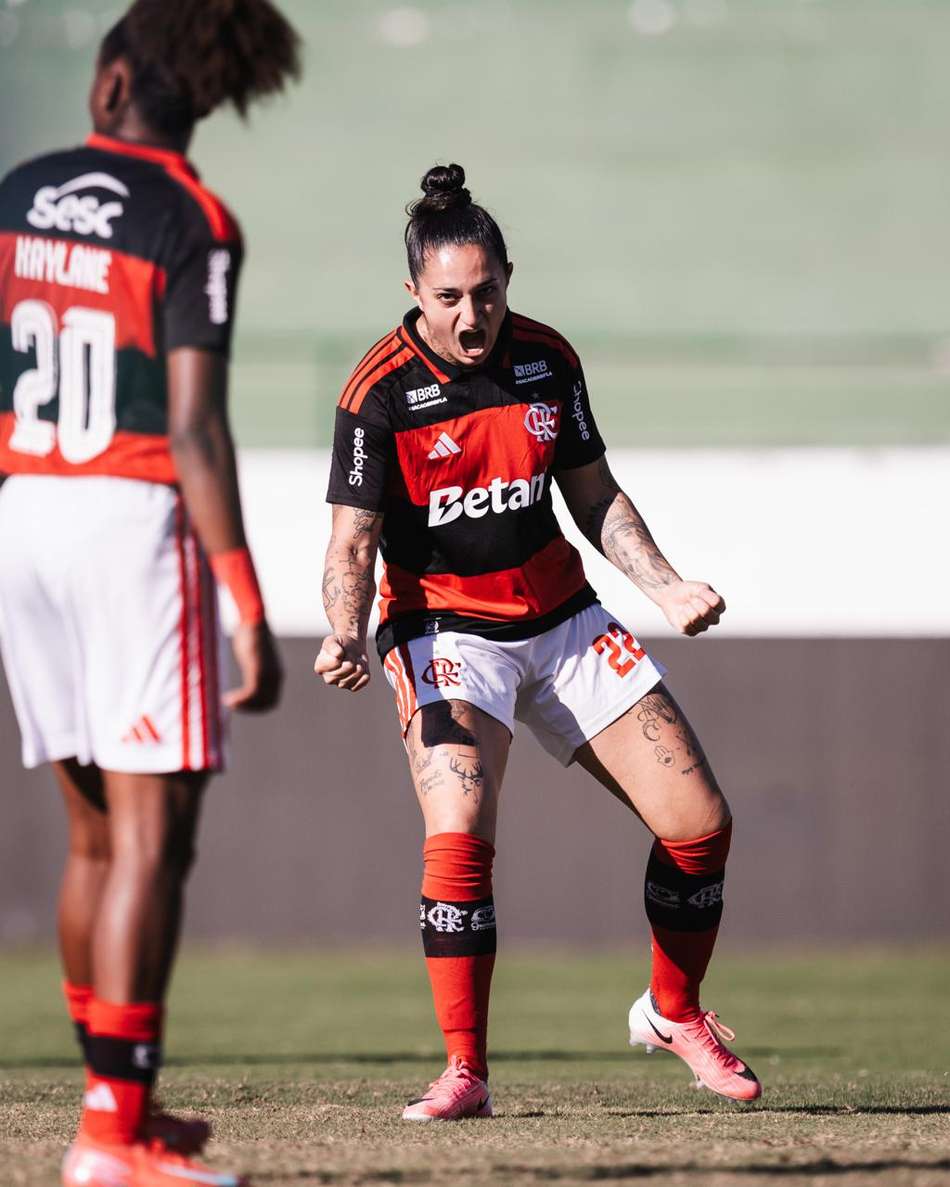 Fernanda comemora gol marcado na Brasil Ladies Cup 2026. (Guilherme Veiga/Brasil Ladies Cup)