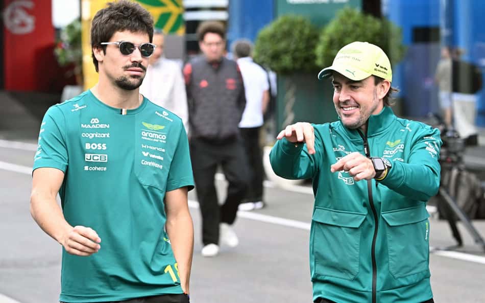 Lance Stroll e Fernando Alonso, da Aston Martin, no GP da Hungria pela F1 2026
