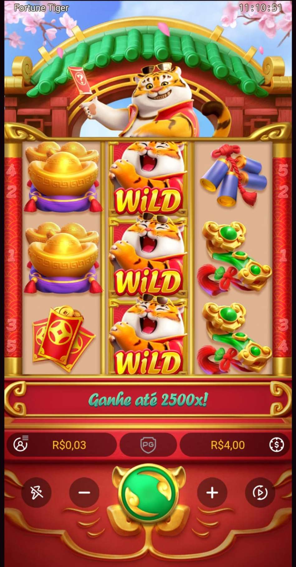 Captura de tela do Fortune Tiger na Superbet.