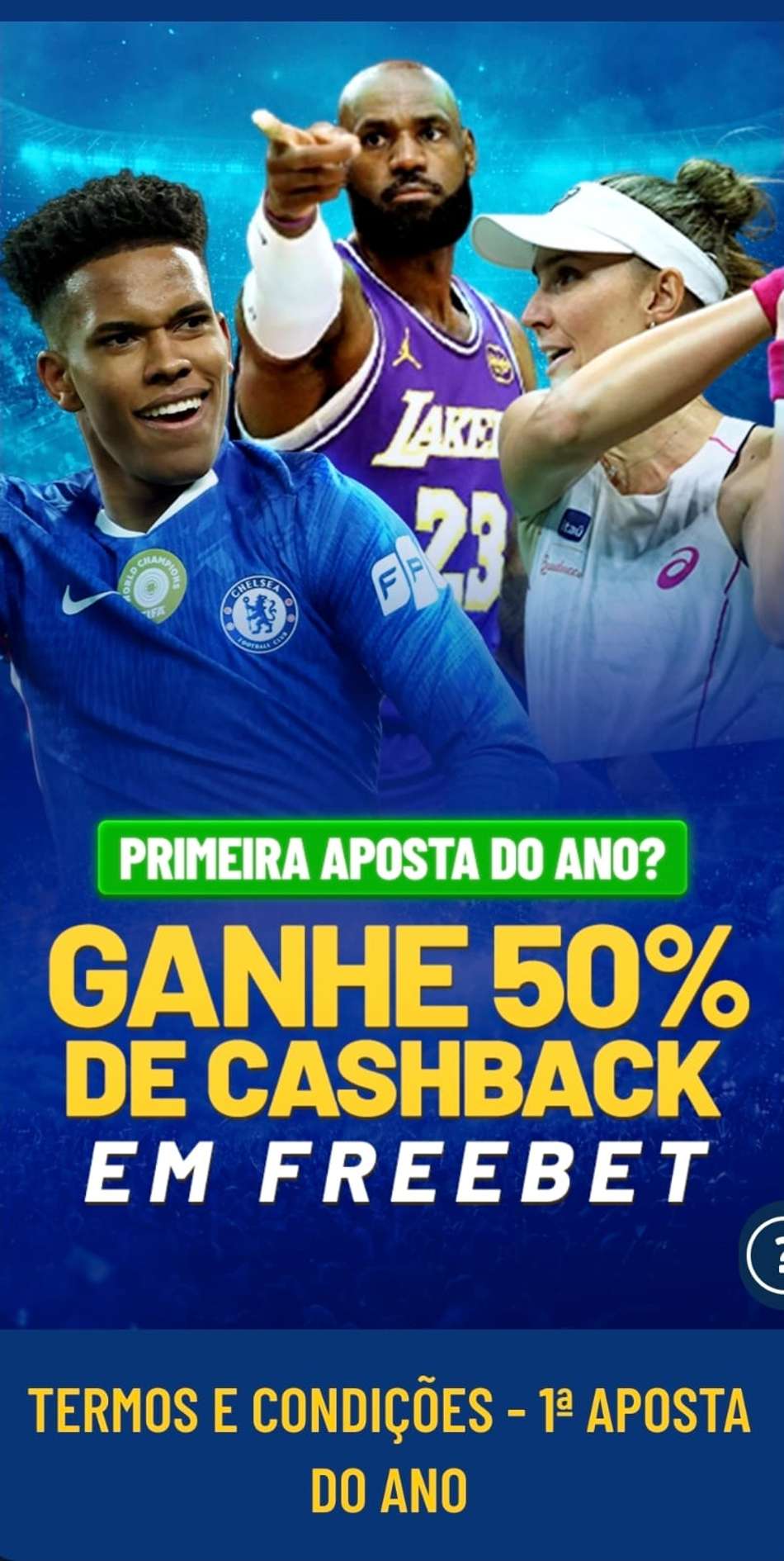 Captura de tela da promoção da Galerabet com bônus em apostas grátis.