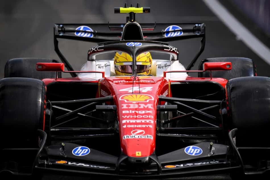 Lewis Hamilton em ação no GP da Bélgica pela F1 2026