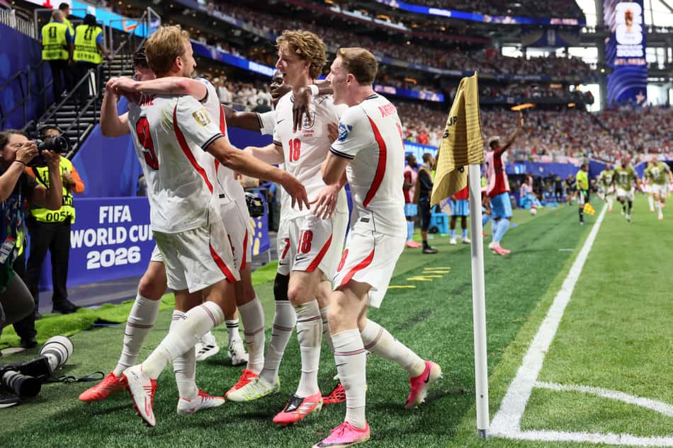 Inglaterra comemora gol de Harry Kane na Copa do Mundo