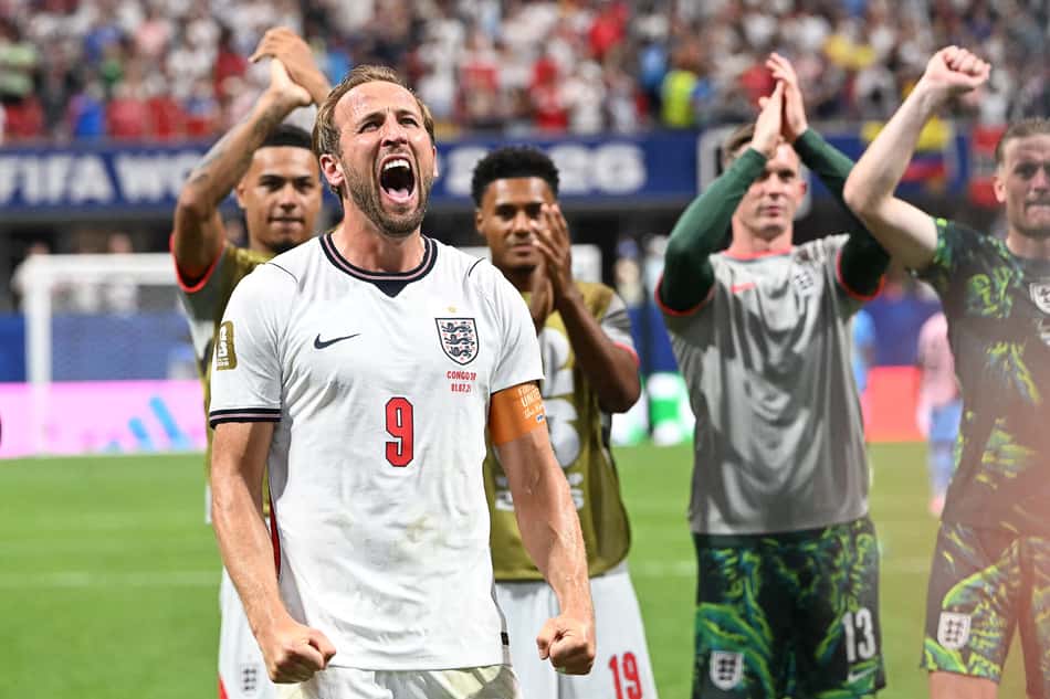 Harry Kane vibra após classificação da Inglaterra na Copa do Mundo