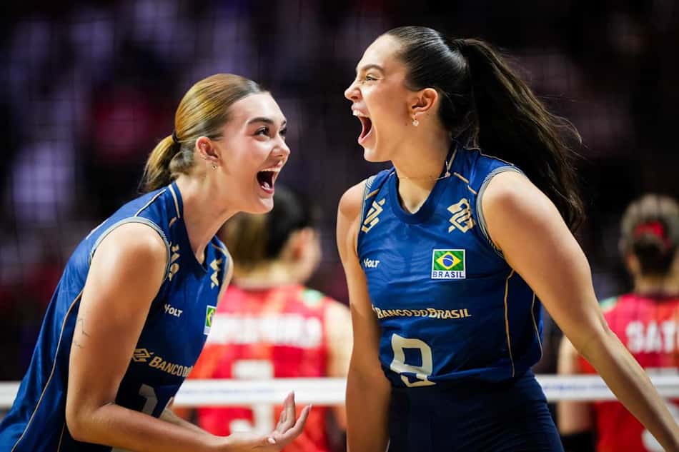 Helena e Julia Kudiess em ação na terceira semana da VNL