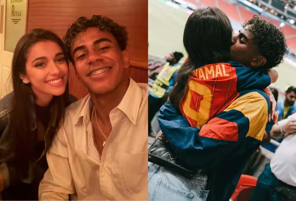 Inês Garcia e Lamine Yamal durante a Copa do Mundo