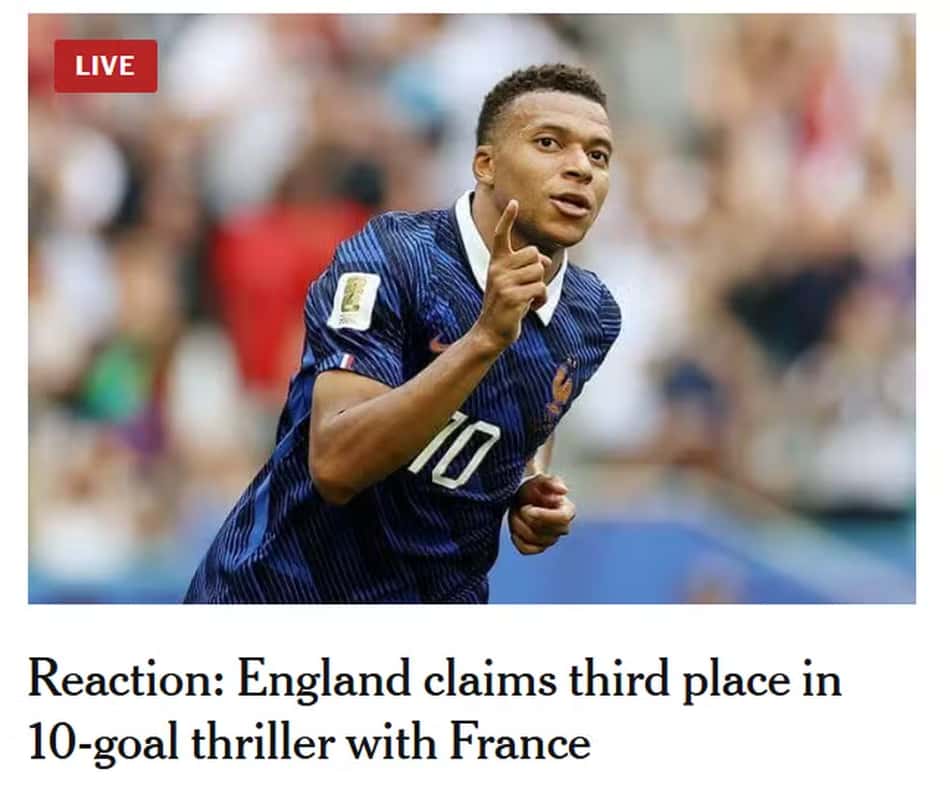 The Athletic repercute jogaço entre França e Inglaterra