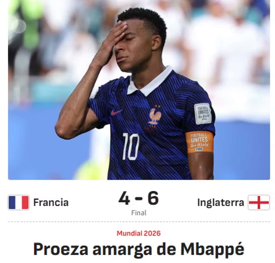 AS repercute jogaço entre França e Inglaterra