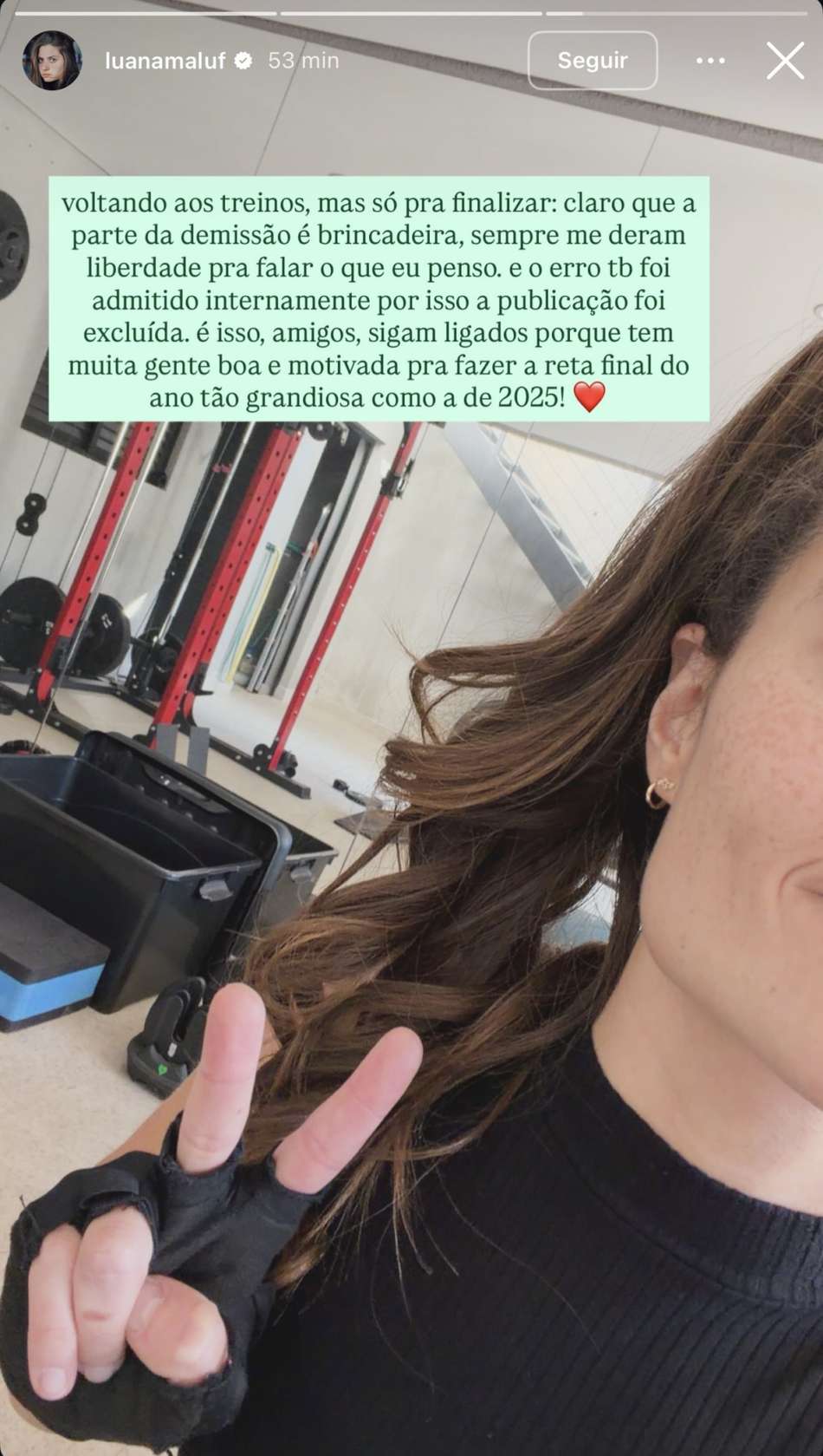 Luana Maluf, da GeTV, se posicionando sobre a polêmica com o Palmeiras