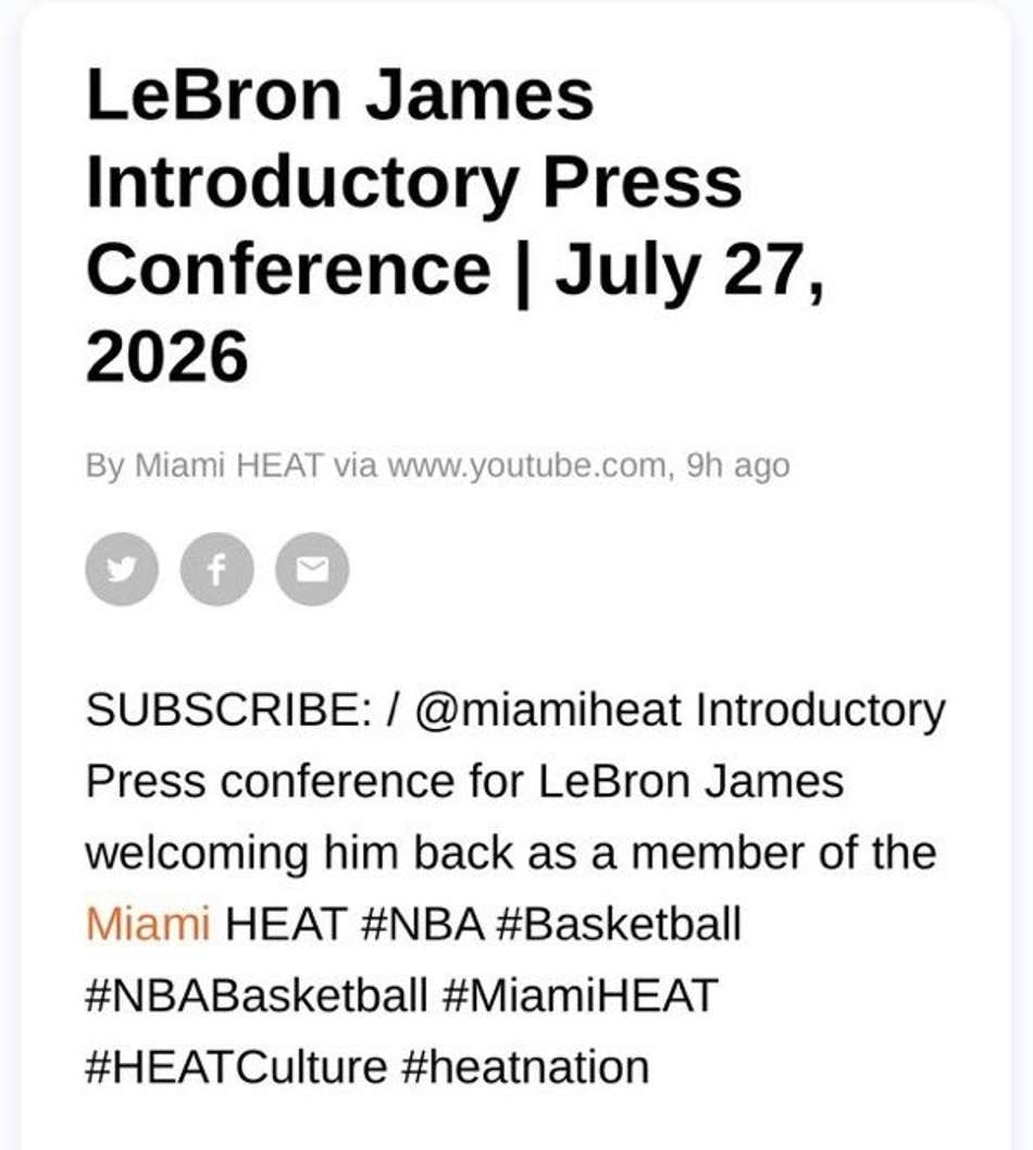 Descrição do suposto vídeo privado do Youtube do Miami Heat