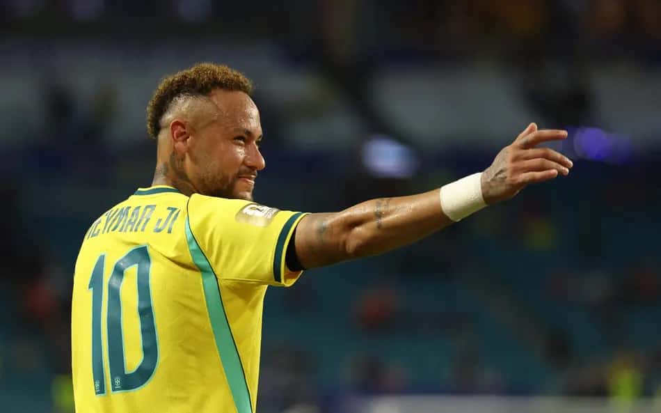 Neymar durante Brasil x Escócia na Copa do Mundo 2026