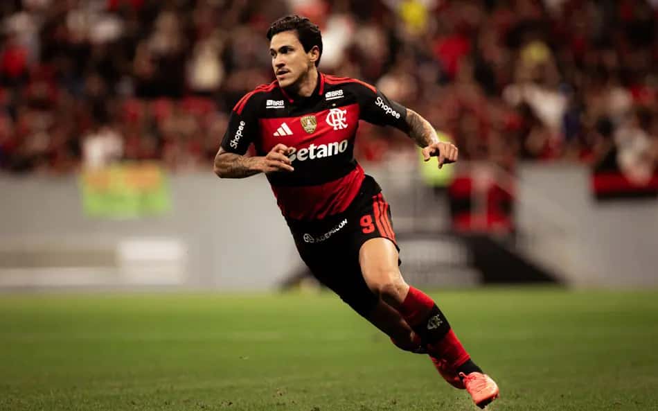 Pedro, do Flamengo durante partida contra o Chapecoense