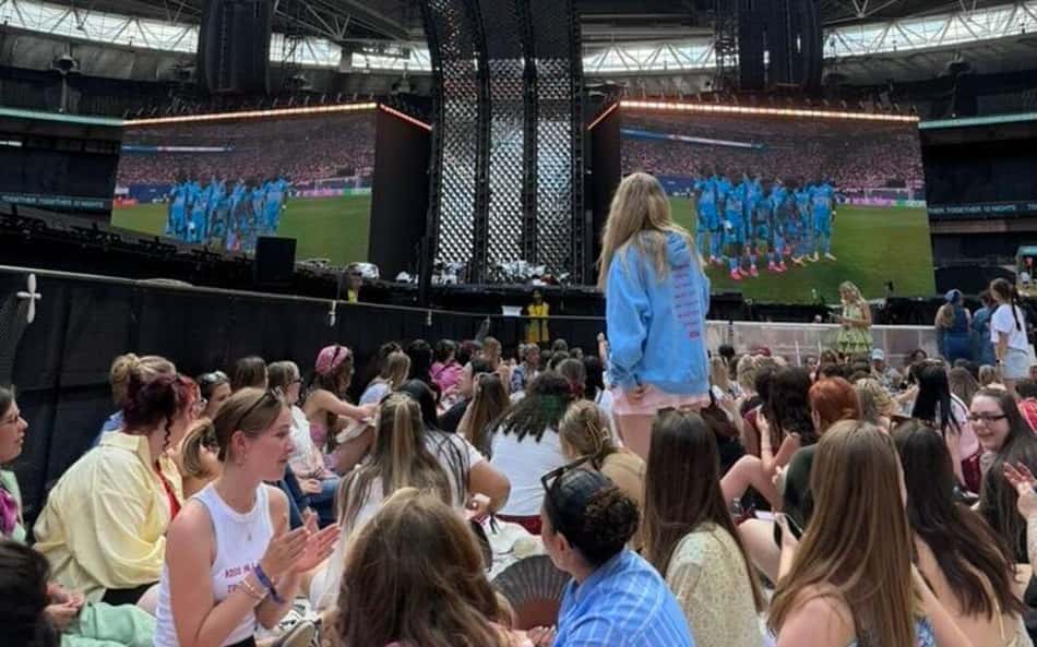 Harry Styles exibe jogo da Inglaterra em Wembley e 'explode' com gol de Kane