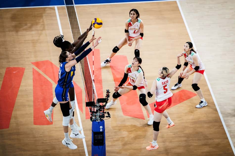 Itália bloqueia ataque de Sato, do Japão, na VNL 2026