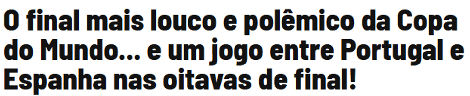 Jornal Marca (Espanha) repercute virada de Portugal sobre a Croácia na Copa do Mundo