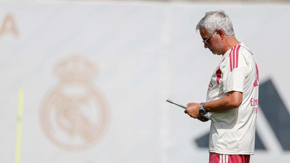 José Mourinho em treino do Real Madrid