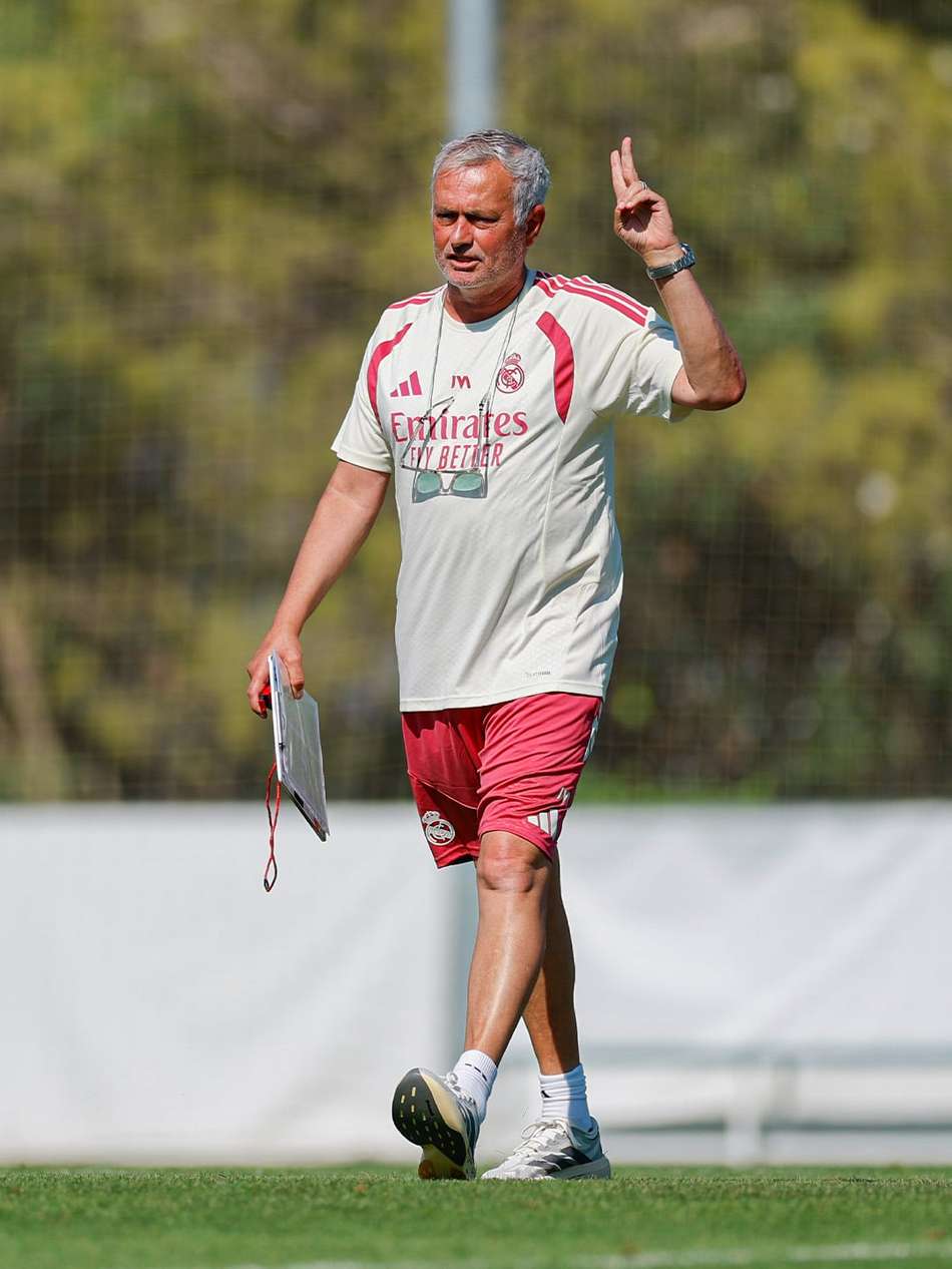 José Mourinho em treino do Real Madrid