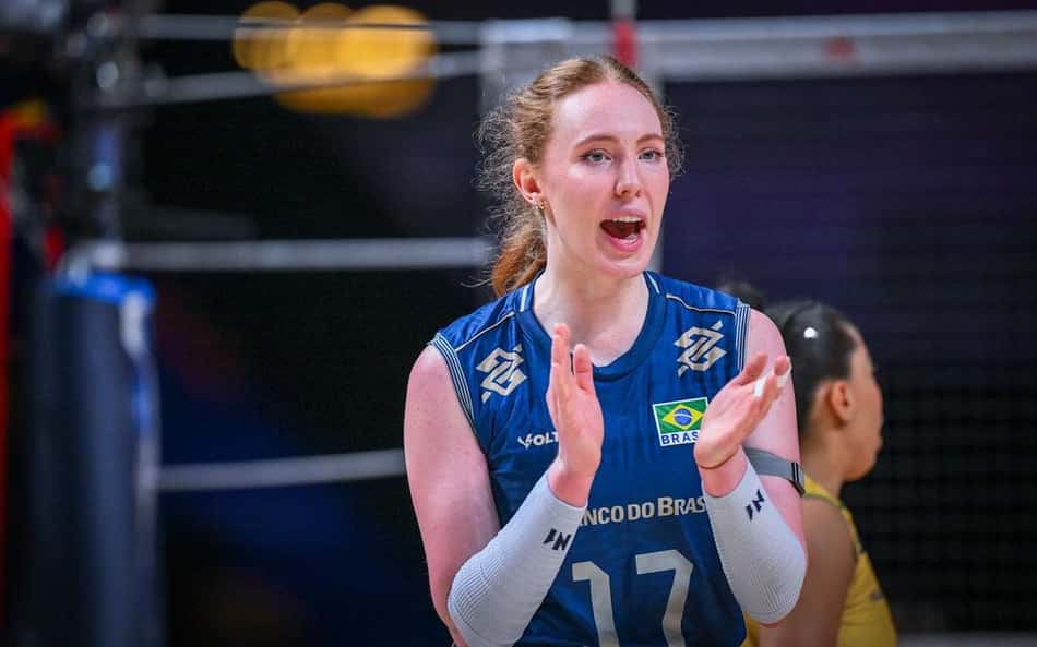 Julia Bergmann bate palma em Brasil x Japão pelas quartas de final da VNL 2026