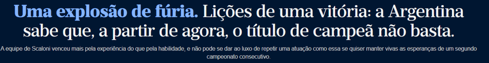 Capa do jornal La nacion (Argentina)