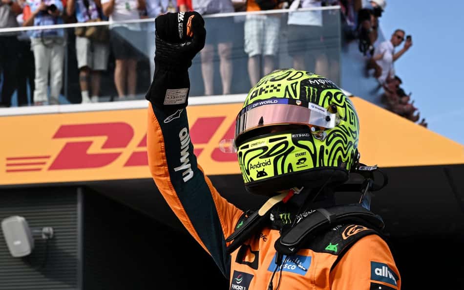 Lando Norris celebra pole no GP da Hungria pela F1 2026