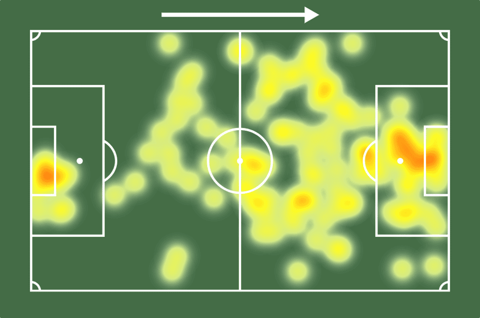 Mapa de calor de Erling Haaland na Copa do Mundo pela Noruega