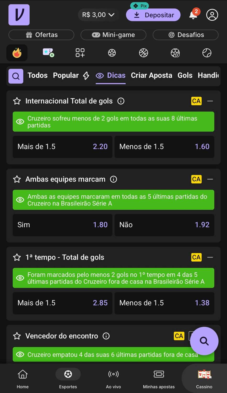 Captura da tela de informações sobre eventos diretamente na página do jogo na Vupi.