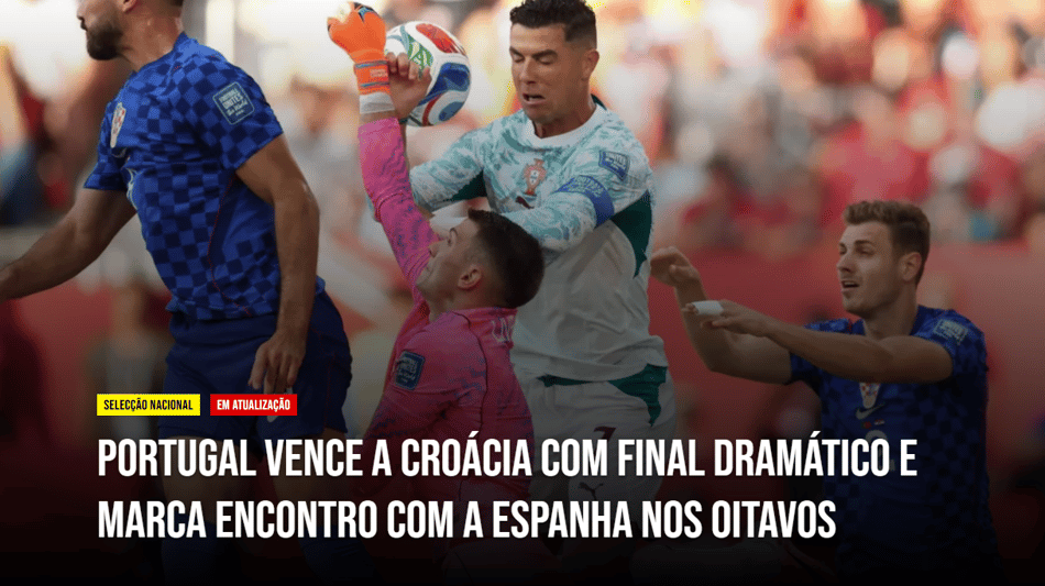 Jornal Ojogo (Portugal) repercute virada de Portugal sobre a Croácia na Copa do Mundo