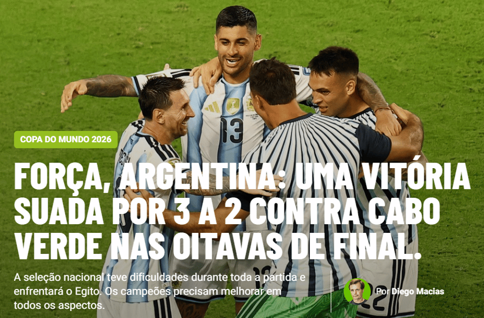 Capa do jornal Ole (Argentina)