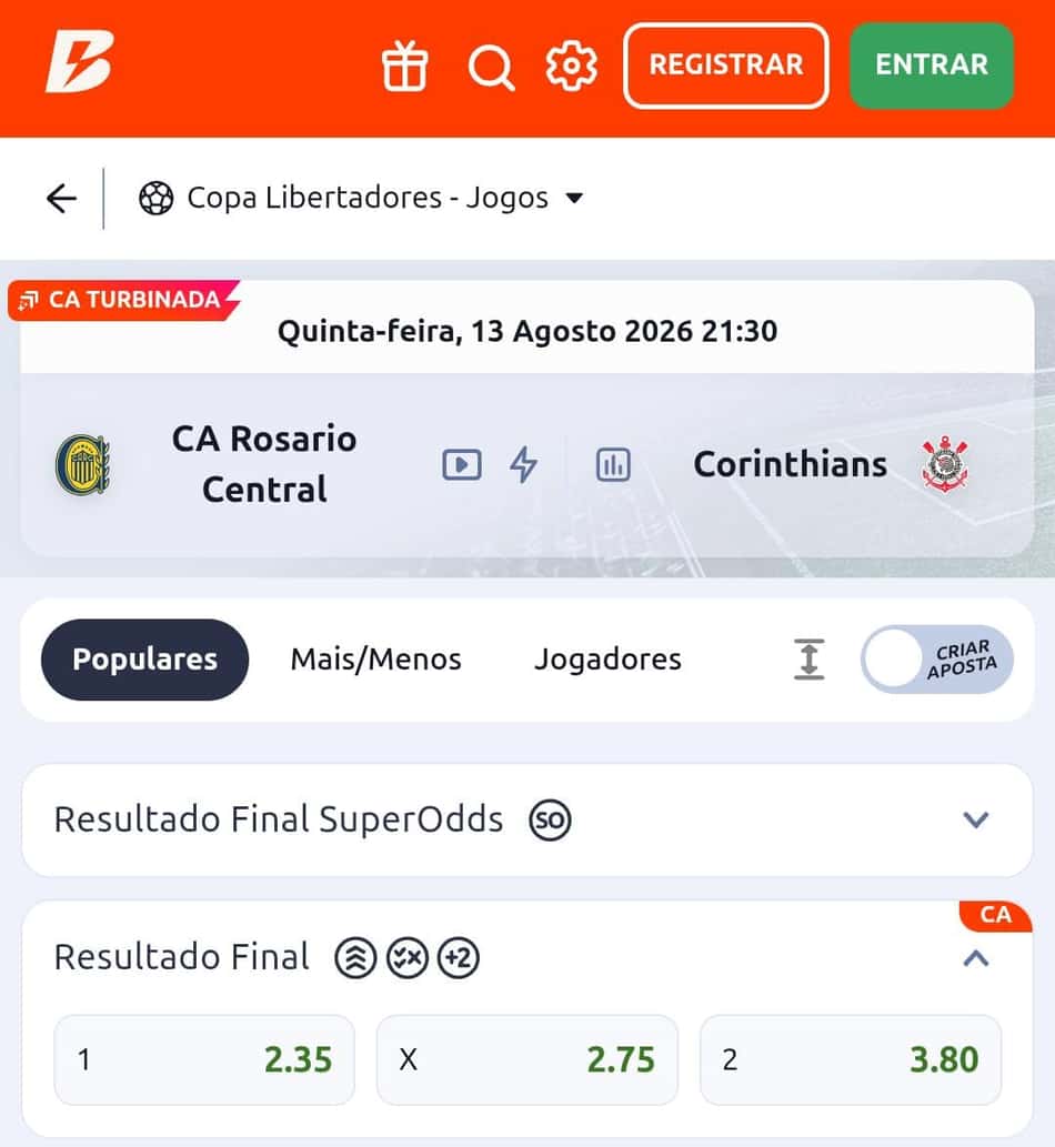 Captura de tela do Pagamento Antecipado na Betano.