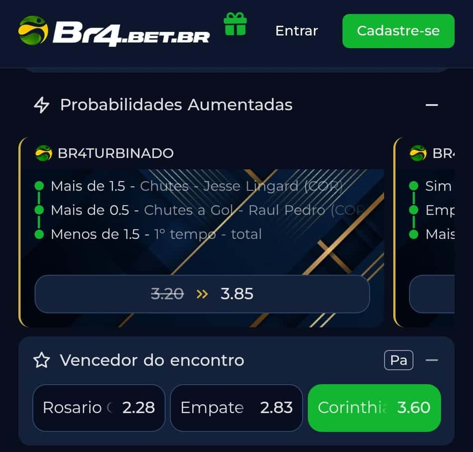 Captura de tela do bônus de Pagamento Antecipado na BR4BET.