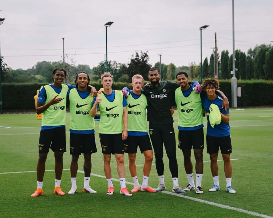 Jogadores do Chelsea em treino de pré-temporada