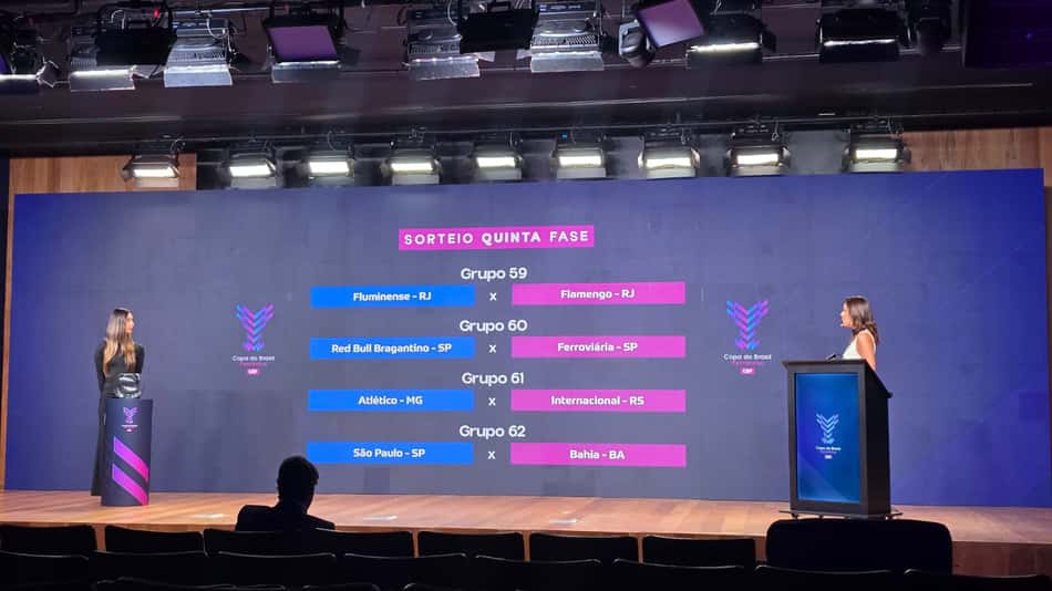 Palco do sorteio da Copa do Brasil Feminina