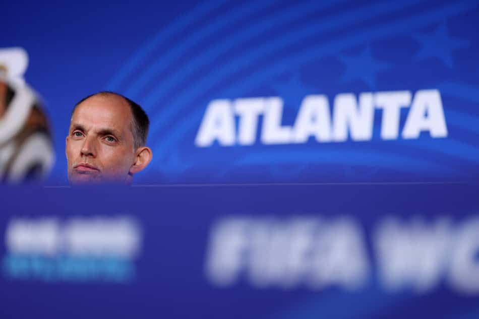 Thomas Tuchel, técnico da Inglaterra, durante entrevista na véspera de Inglaterra x Argentina (Foto: Patrícia de Melo Moreira/AFP)