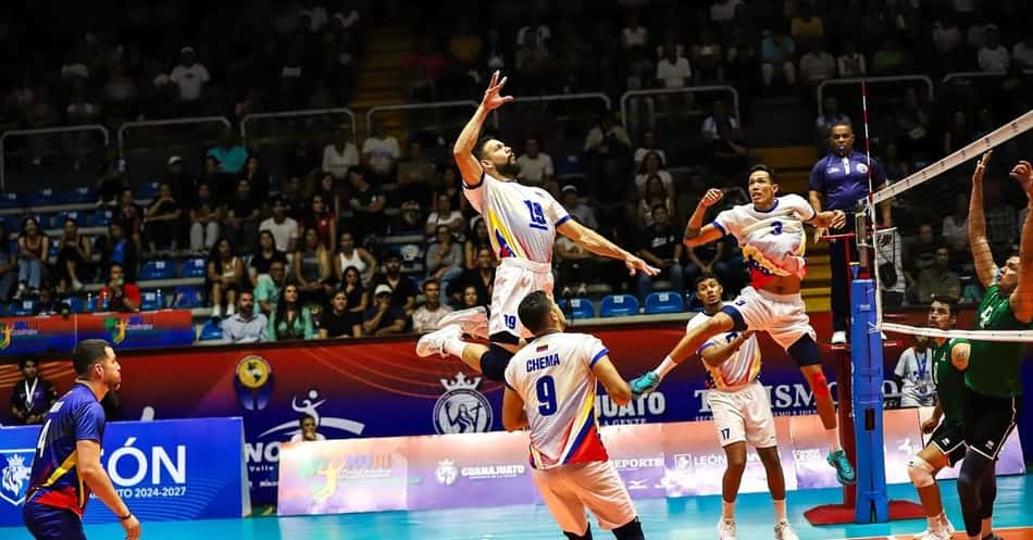 Willner Rivas em ação pela seleção da Venezuela de vôlei