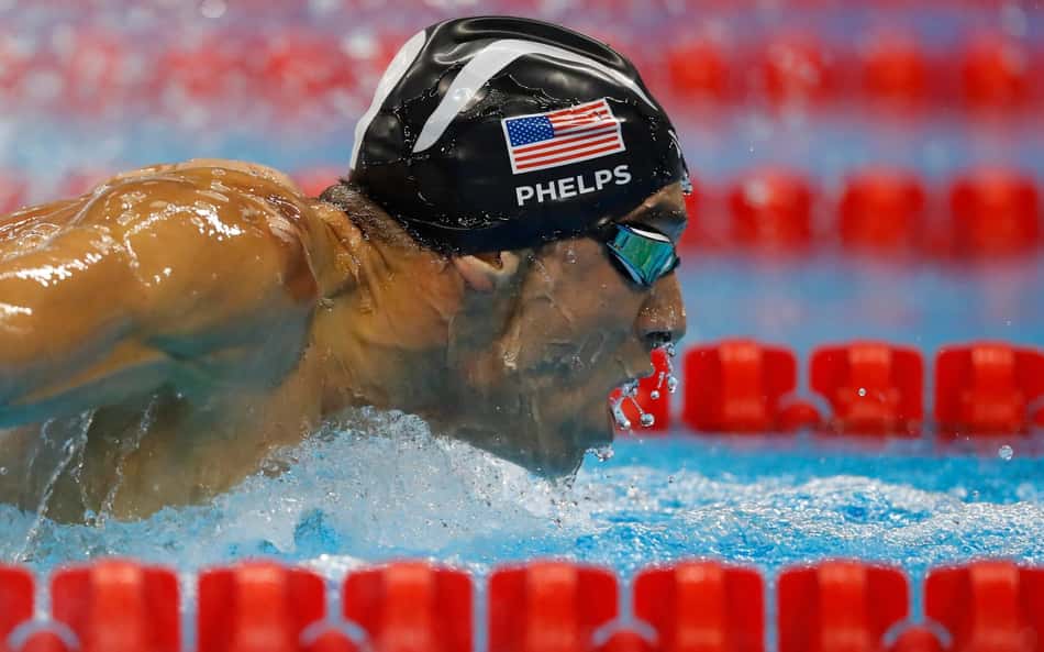 O nadador Michael Phelps compete nos Jogos Olímpicos Rio 2016
