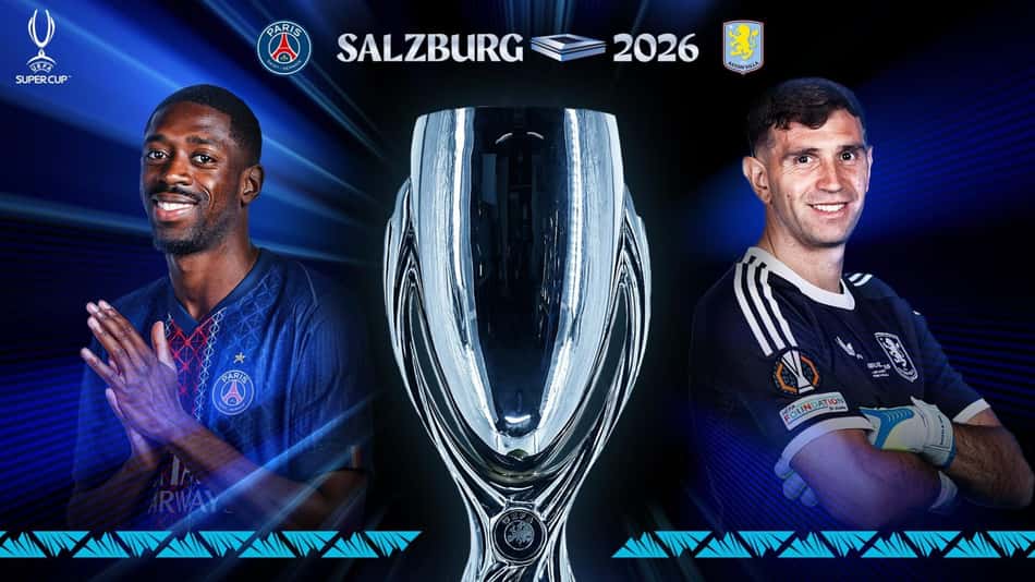Supercopa da Uefa entre PSG e Aston Villa.