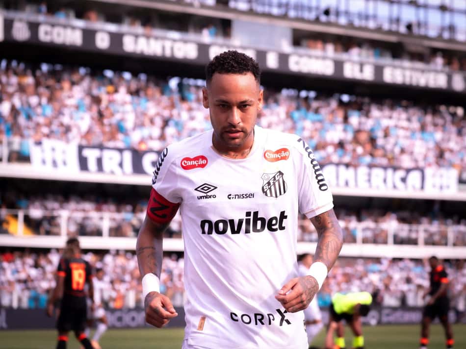 Neymar durante o clássico contra o Corinthians, válido pelo Brasileirão 2026.