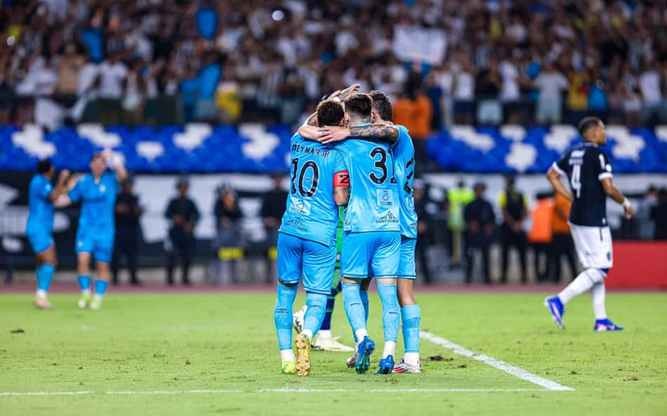 Elenco do Santos comemora gol de Rony no Mangueirão. (Foto: Agif/Folhapress)
