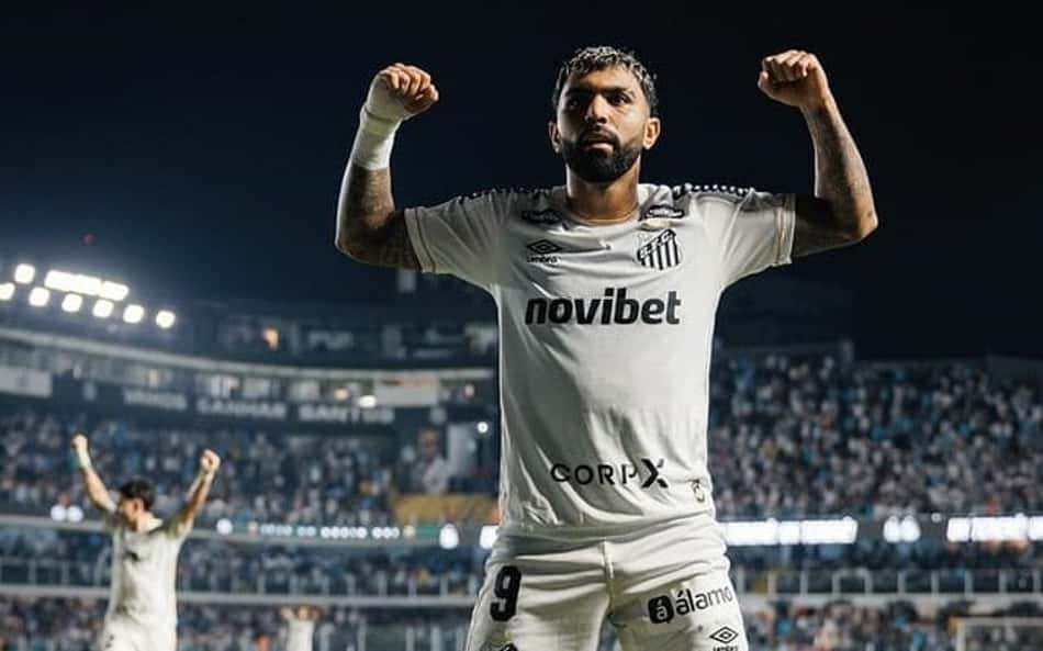 Gabriel Barbosa durante partida do Santos na Vila Belmiro. (Foto: Raul Baretta/ Santos FC)
