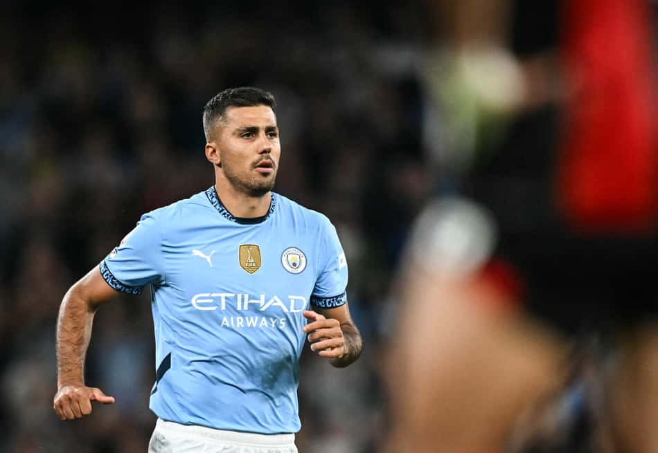 Rodri voltou a jogar pelo Manchester City depois de oito meses (Foto: Paul Ellis/AFP)