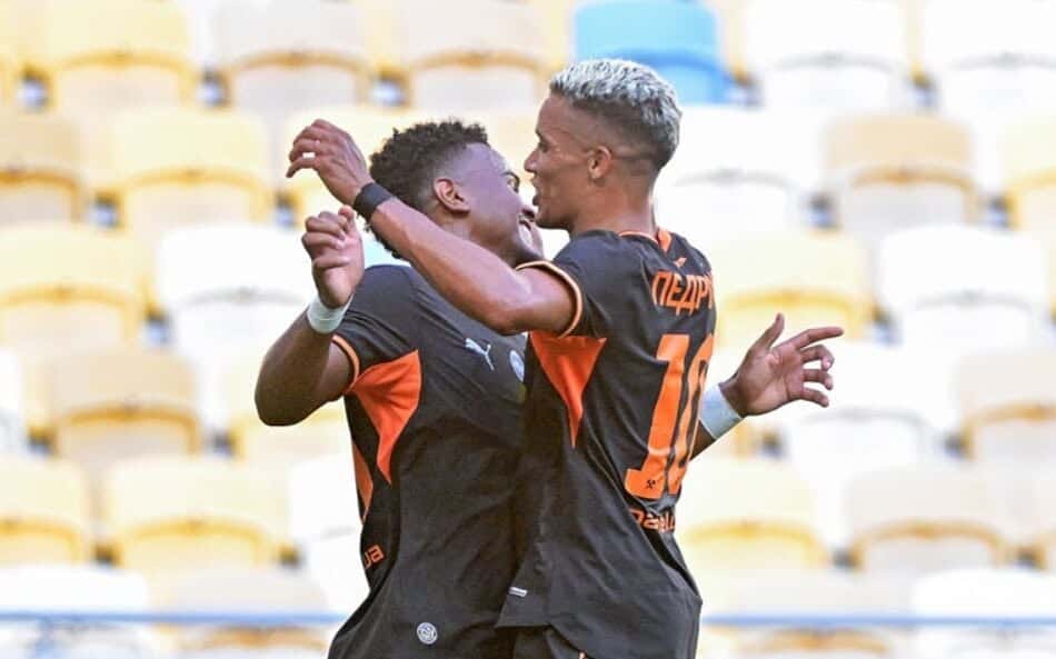 Alisson e Pedrinho (reprodução Shakhtar)